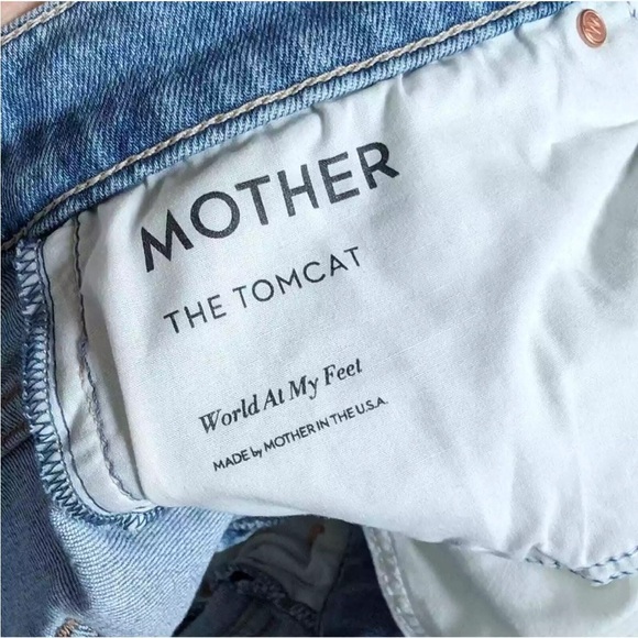 Mother The Tomcat Straight Leg High Rise crop Jean size 31 WORLD AT MY FEET - Picture 4 of 9